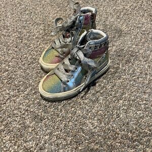 Vintage Havana, Multicolor High-Top Kids Shoes, toddler size 8